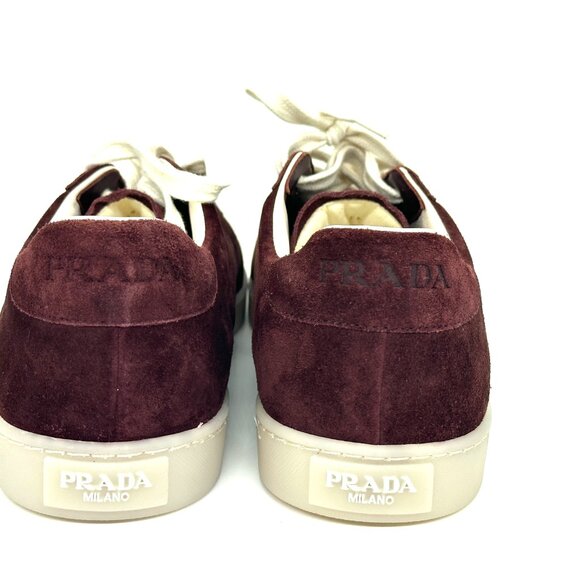 PRADA Mens Lane Triangle Logo T Toe Suede Lace Up Low Top Sneakers Shoes - Picture 13 of 16